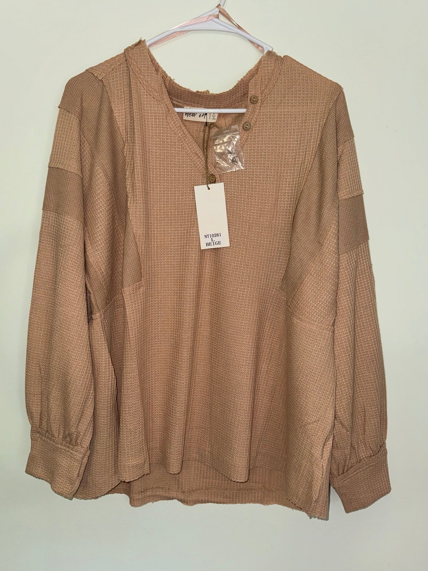 V-Neck Comfy Solid Henley Top