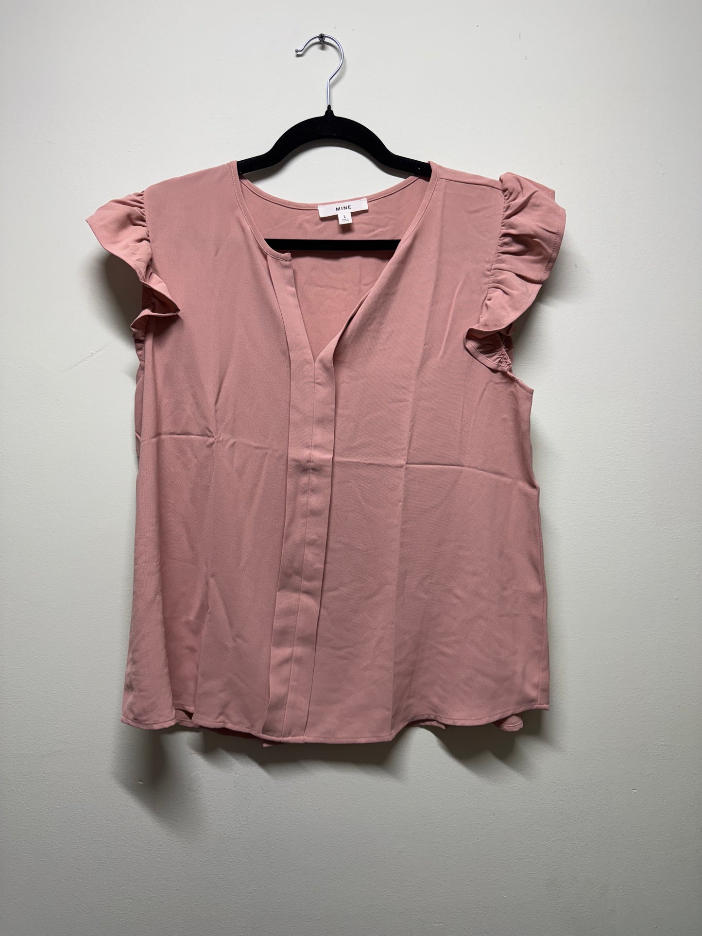 Split Neck Ruffle Sleeve