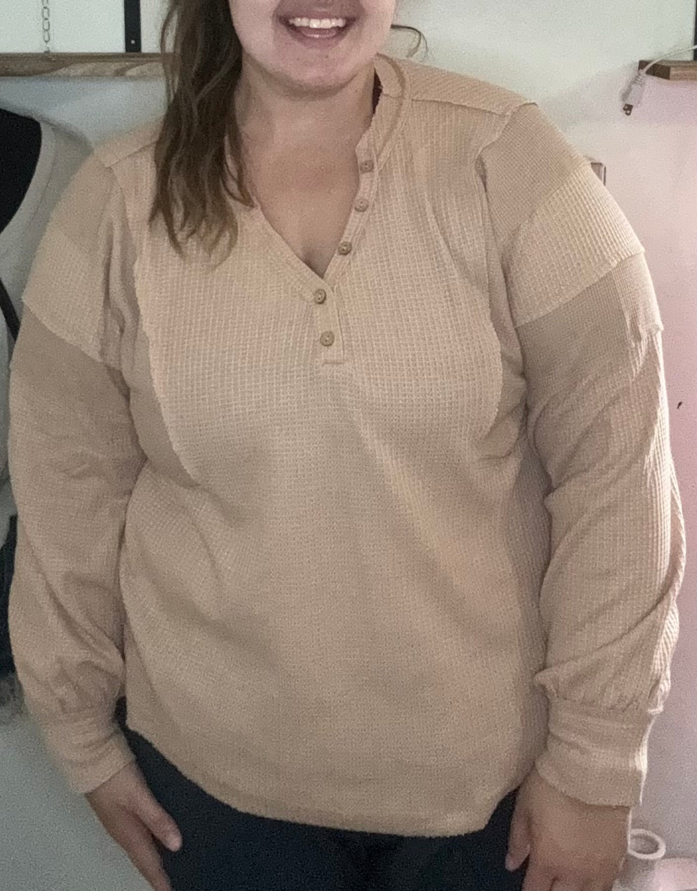 V-Neck Comfy Solid Henley Top