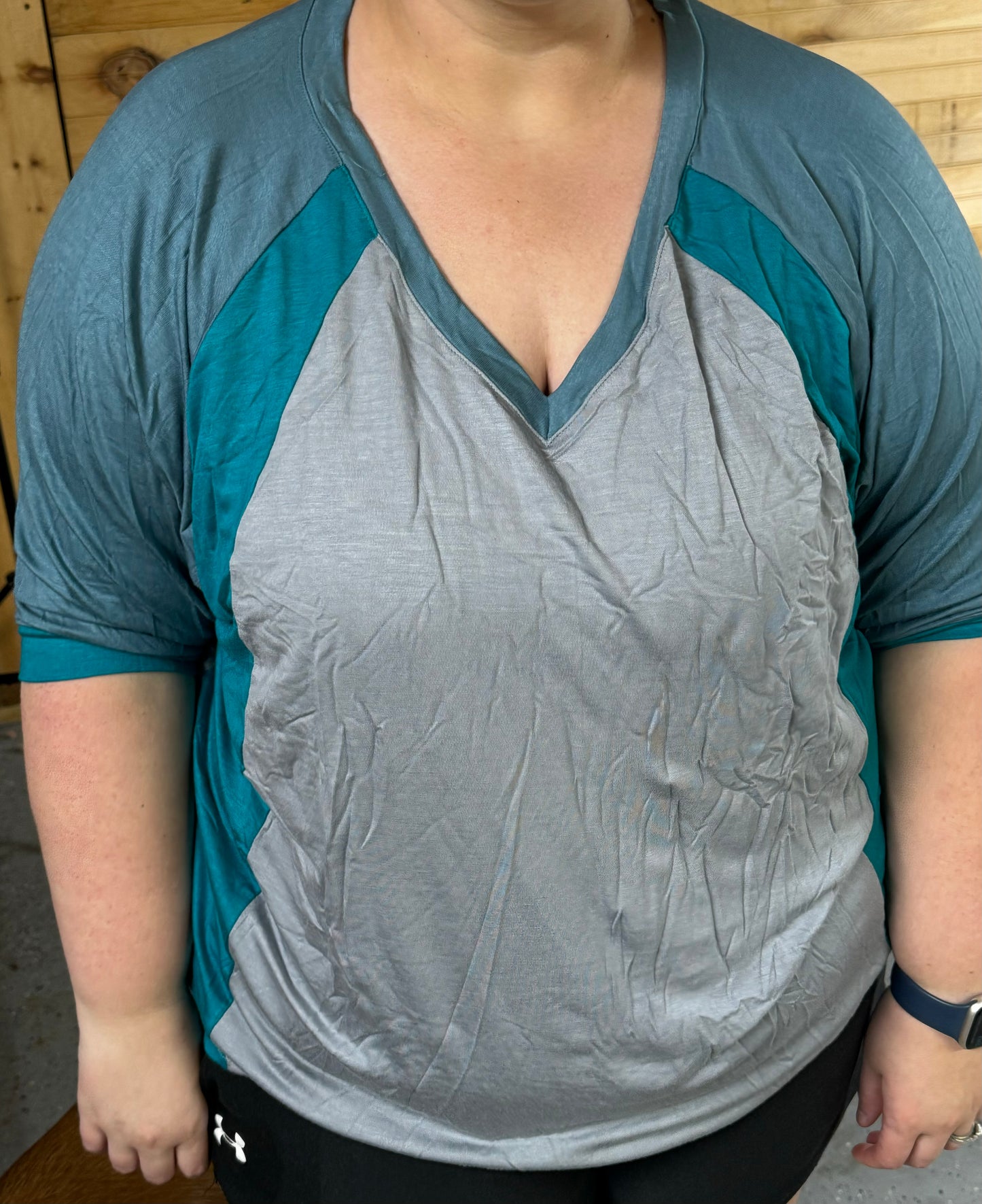 Color Block Baseball Top