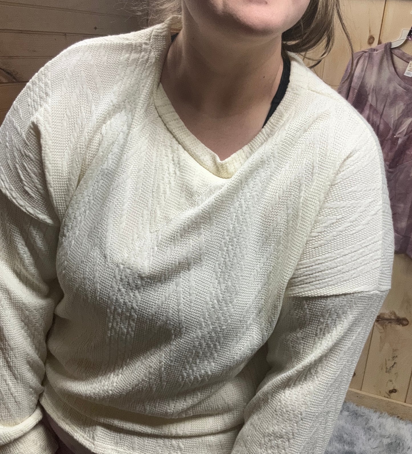 Cable Knit Drop Shoulder