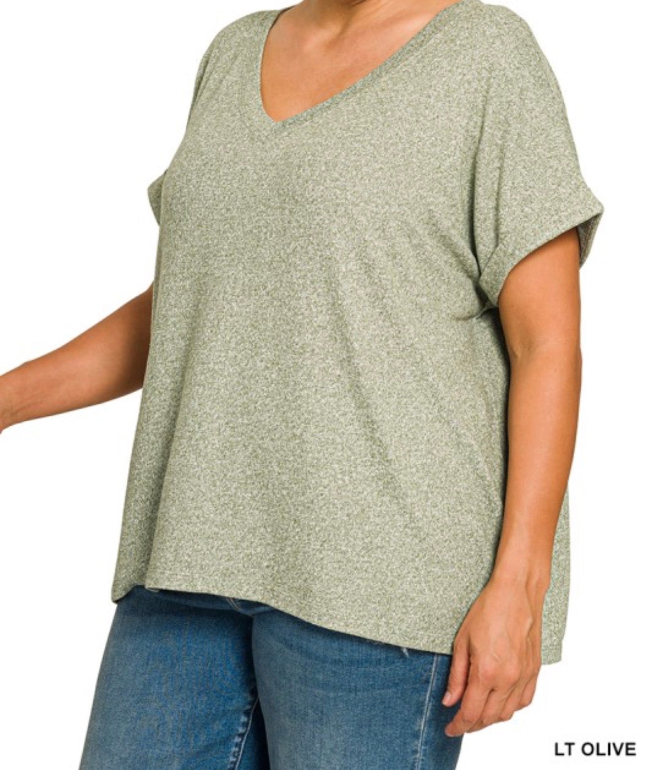 Soft Melange Hacci V-Neck