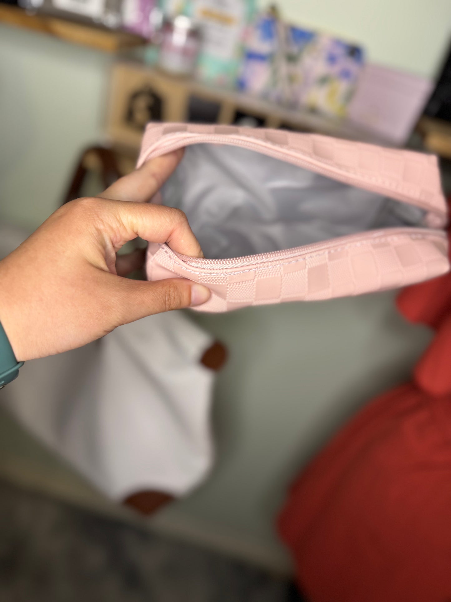Checked Cosmetic Bags