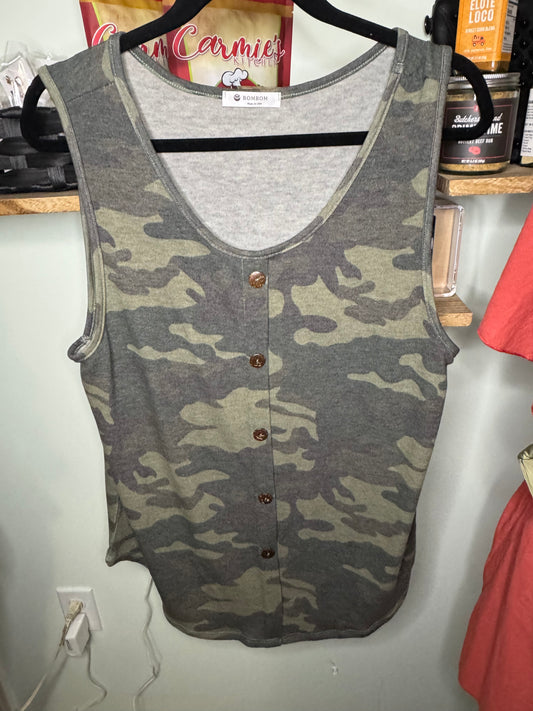 Button Camo Tank