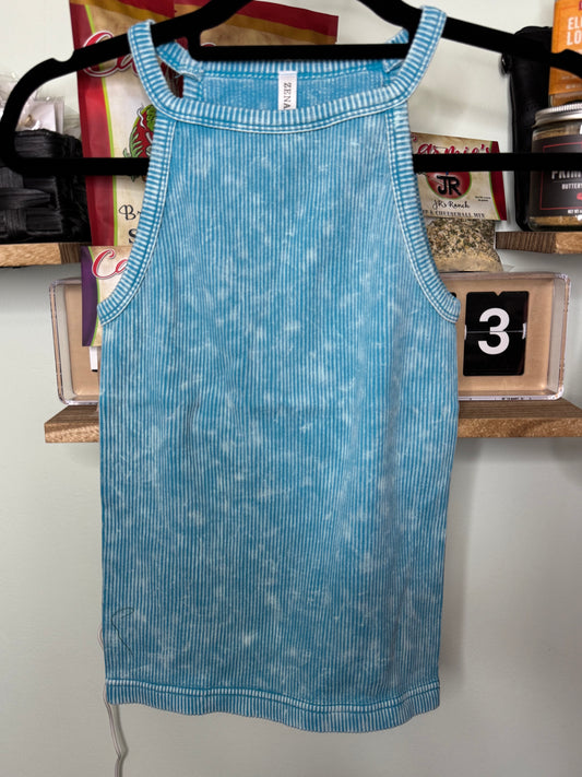 Washed Ribbed Halter Cami