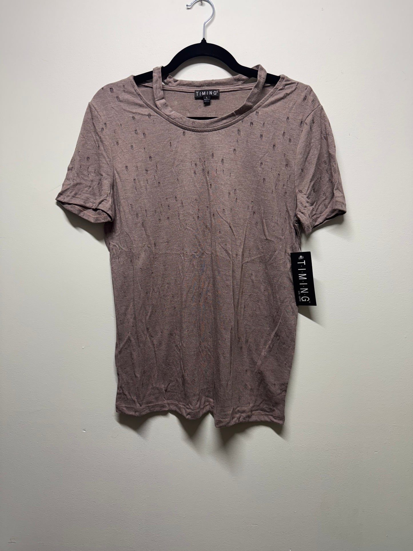 Distressed Cut Out Top