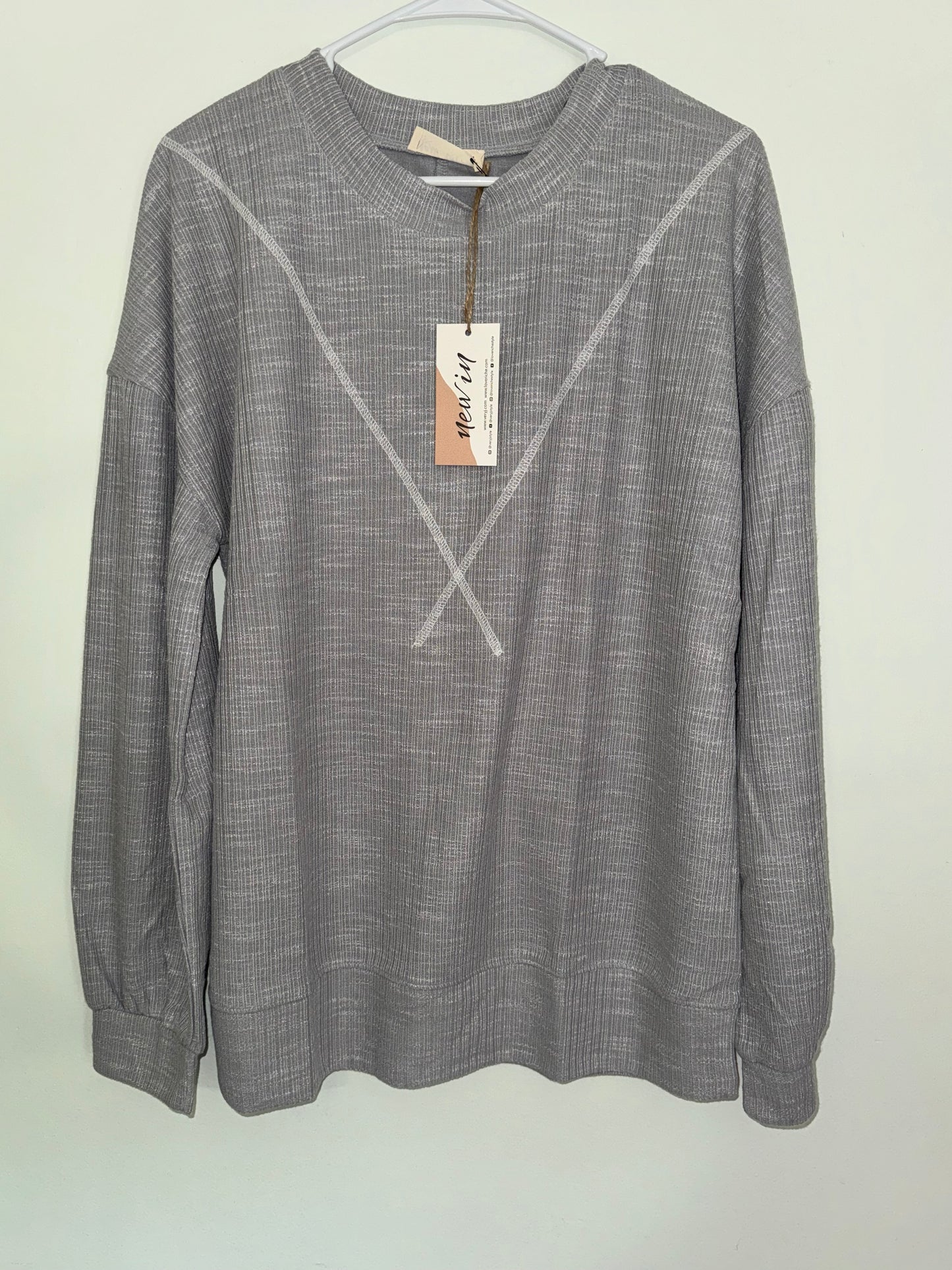 Long Sleeve Ribbed Knit Sweater