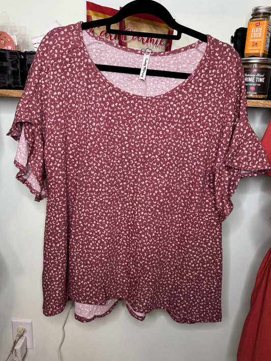 Floral Ruffle Short Sleeve